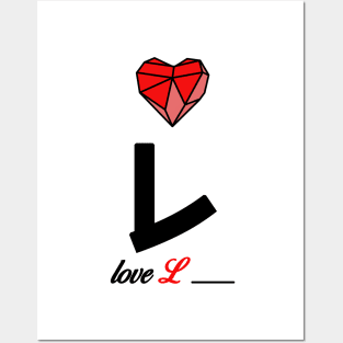 Initial love letter L for valentine Posters and Art